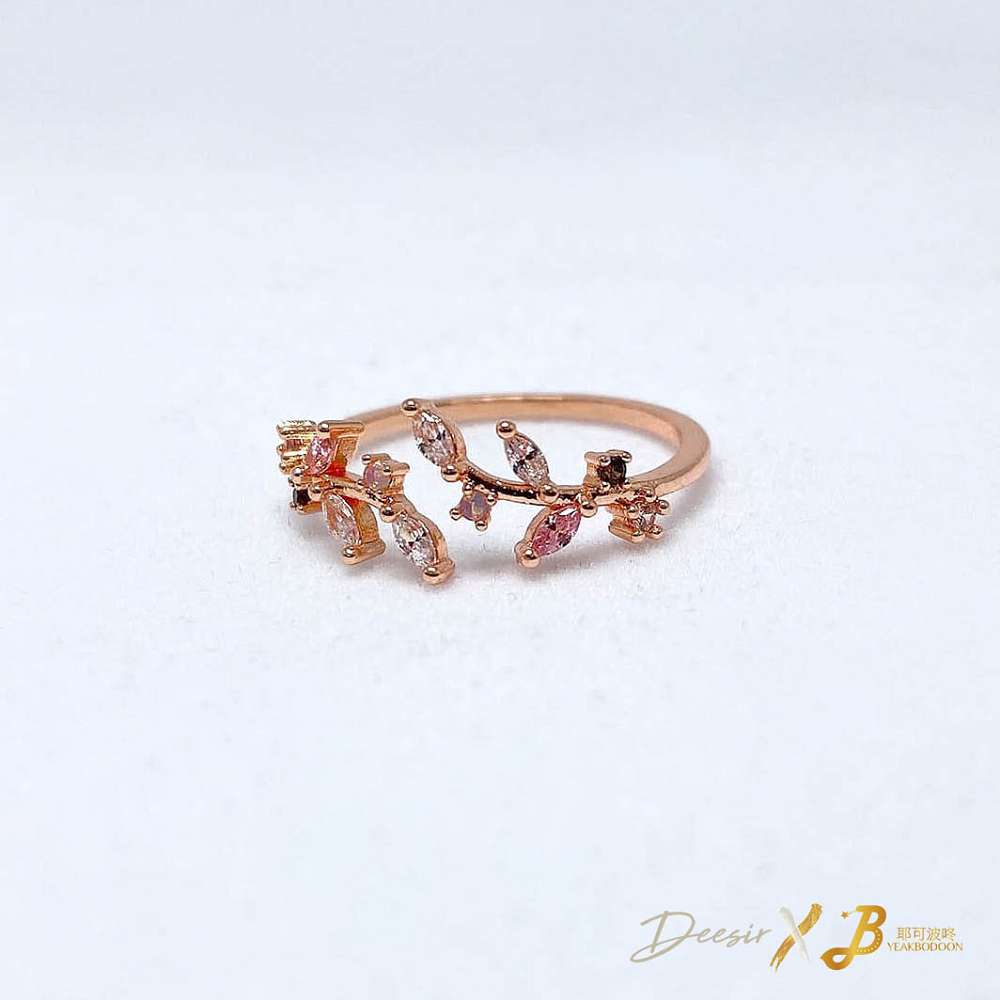 單戒指 - 細葉彩色鑽石 合金 - 輕奓生活x平價飾品 | 迪希雅 deesir 飾品 💍