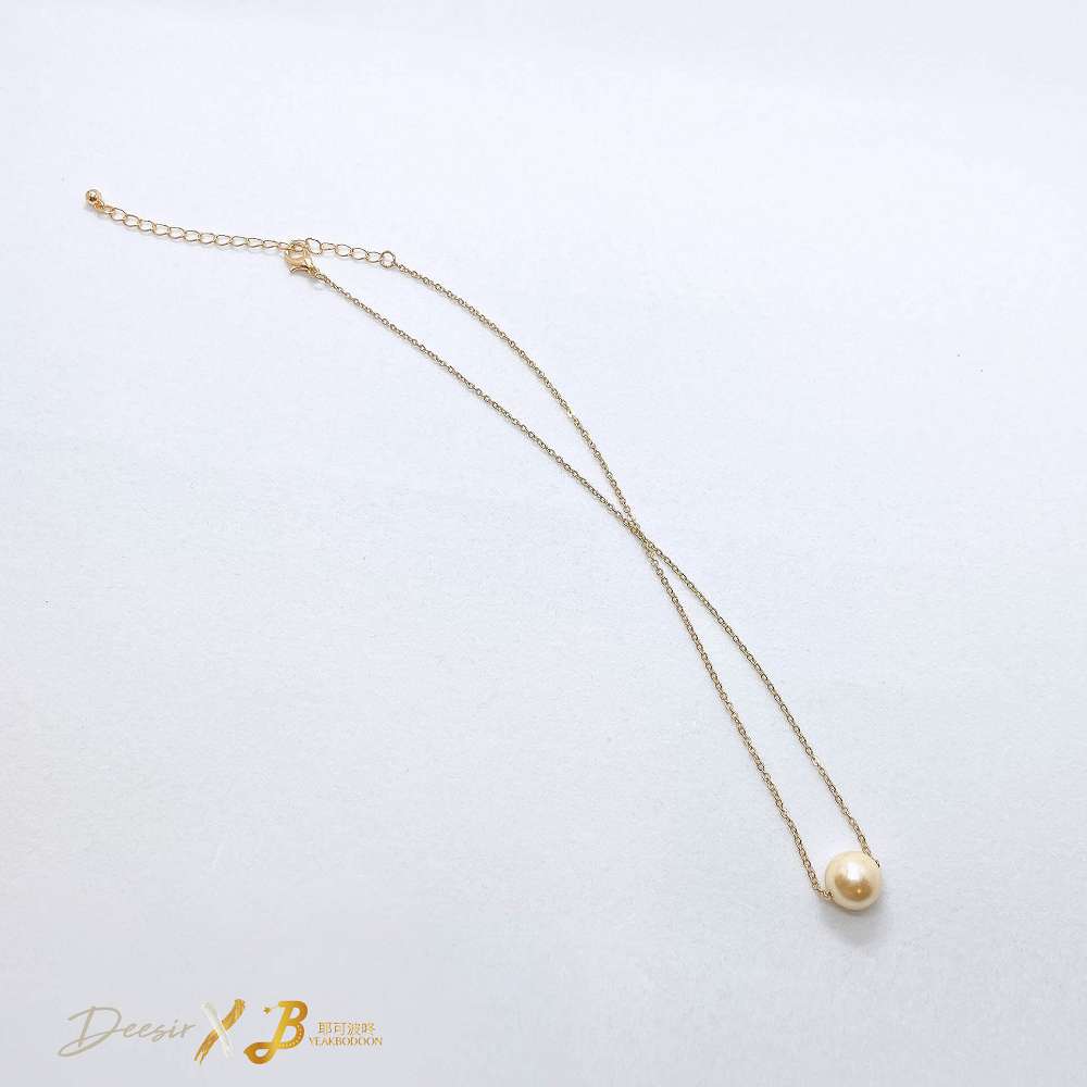 鎖骨鍊｜短 - 單顆珍珠鎖骨鍊 人造寶石 - 輕奓生活x平價飾品 | 迪希雅 deesir 飾品 💍