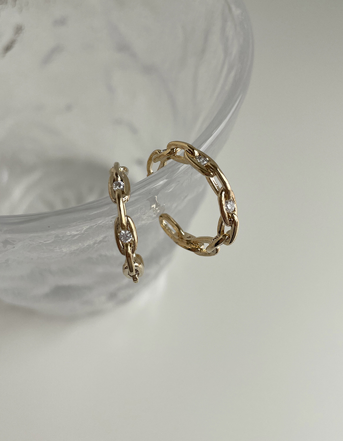 C型半圈式 - C字鍊條造型耳環 - 輕奓生活x平價飾品 | 迪希雅 deesir 飾品 💍