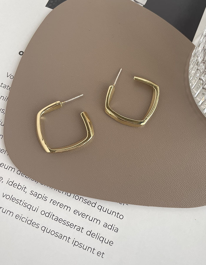 C型半圈式 - 方形金屬耳環 - 輕奓生活x平價飾品 | 迪希雅 deesir 飾品 💍