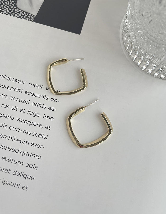 C型半圈式 - 方形金屬耳環 - 輕奓生活x平價飾品 | 迪希雅 deesir 飾品 💍