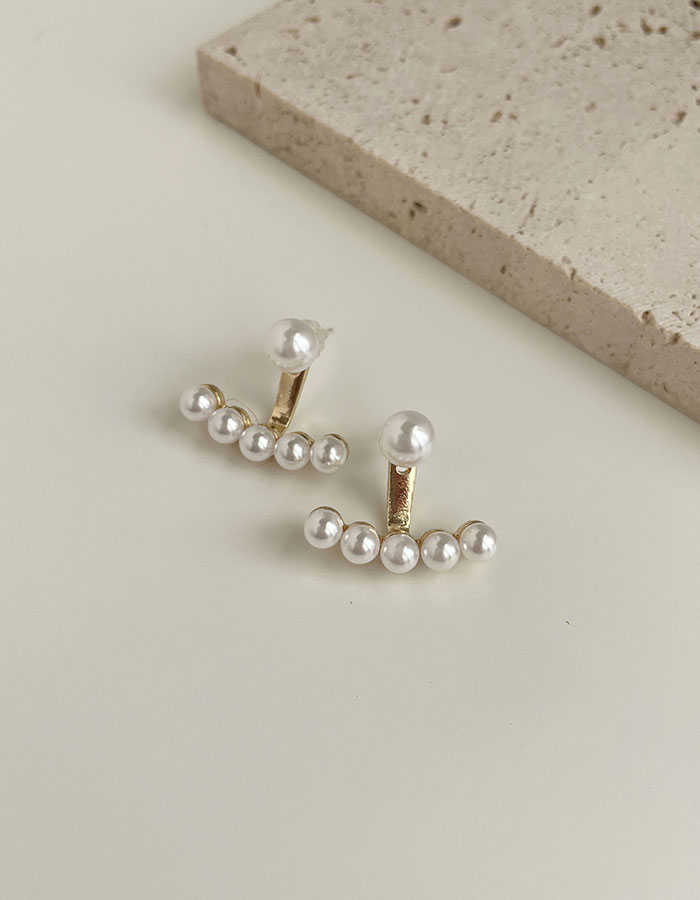 針式 - 珍珠優雅下緣耳環 - 飾品調色盤 | 迪希雅 deesir