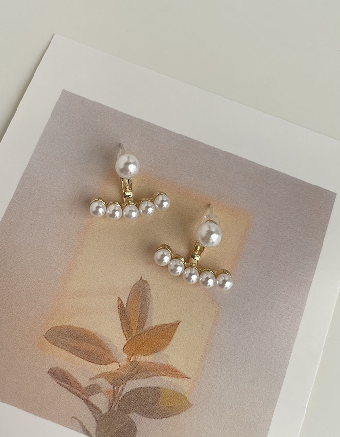 針式 - 珍珠優雅下緣耳環 - 飾品調色盤 | 迪希雅 deesir