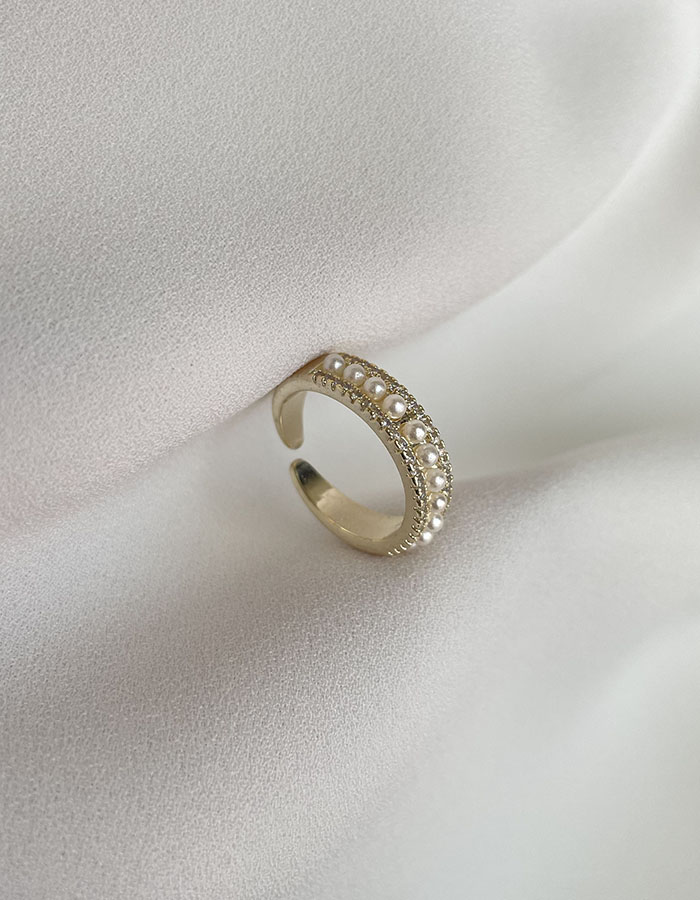 單戒指 - 古典大小珍珠鑲鑽調節戒指 - 輕奓生活x平價飾品 | 迪希雅 deesir 飾品 💍