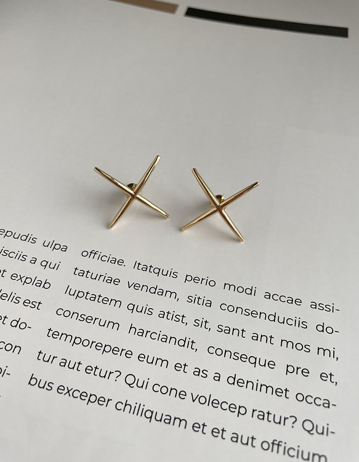 針式 - 簡約金屬X耳環 - 輕奓生活x平價飾品 | 迪希雅 deesir 飾品 💍