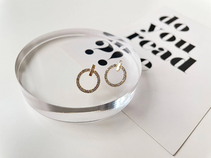 針式 - 甜美圓圈鑲鑽耳環 - 輕奓生活x平價飾品 | 迪希雅 deesir 飾品 💍