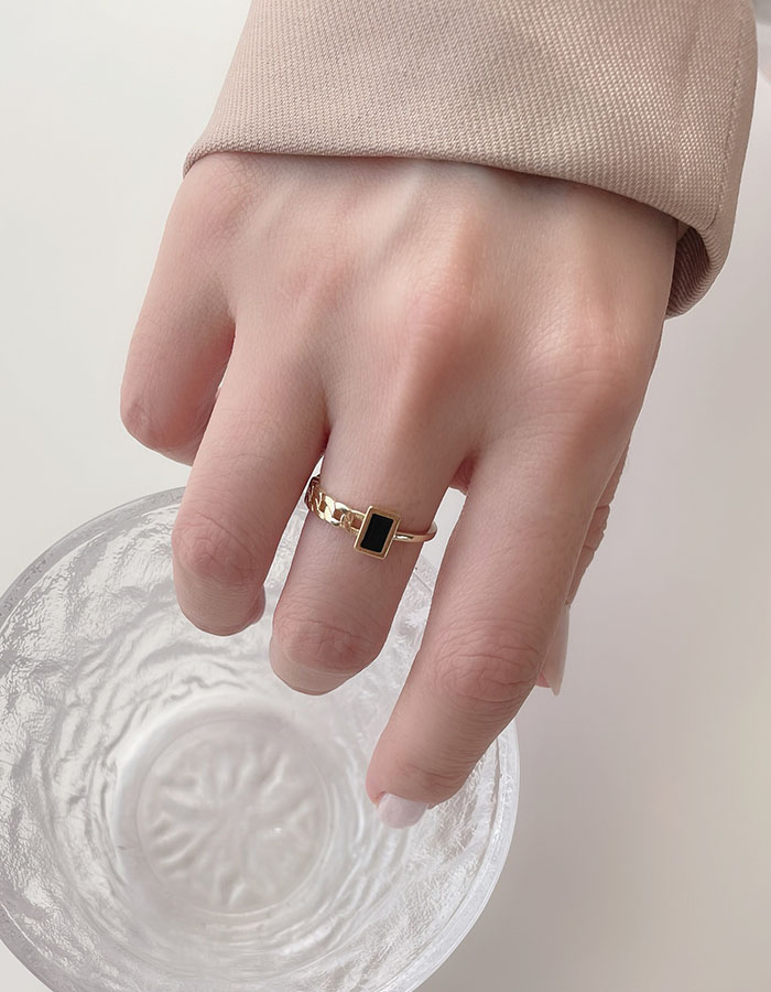 單戒指 - 半鍊條設計滴釉戒指 - 輕奓生活x平價飾品 | 迪希雅 deesir 飾品 💍