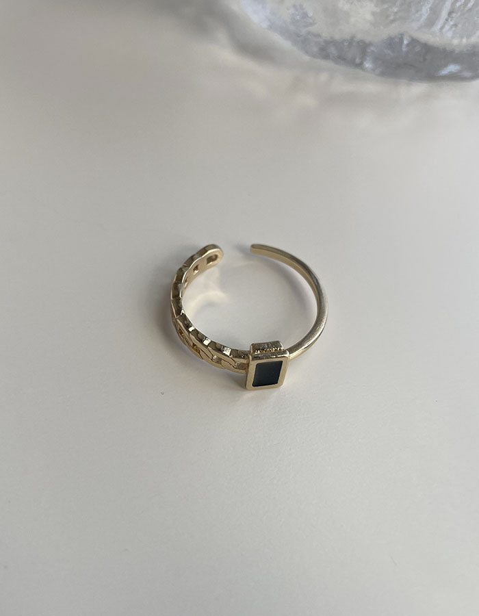 單戒指 - 半鍊條設計滴釉戒指 - 飾品調色盤 | 迪希雅 deesir