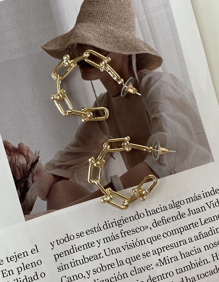 C型半圈式 - [2色]鎖鏈鏤空耳環 - 輕奓生活x平價飾品 | 迪希雅 deesir 飾品 💍