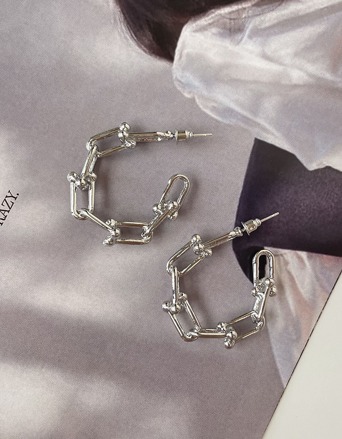 C型半圈式 - [2色]鎖鏈鏤空耳環 - 輕奓生活x平價飾品 | 迪希雅 deesir 飾品 💍