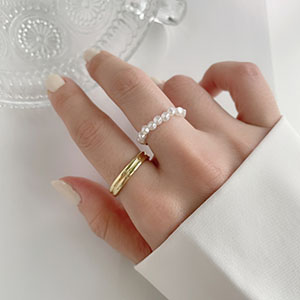 細戒圈 - 珍珠簡約戒指兩件組 - 飾品調色盤 | 迪希雅 deesir