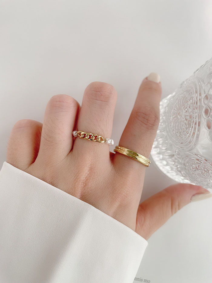 細戒圈 - 珍珠簡約戒指兩件組 - 飾品調色盤 | 迪希雅 deesir