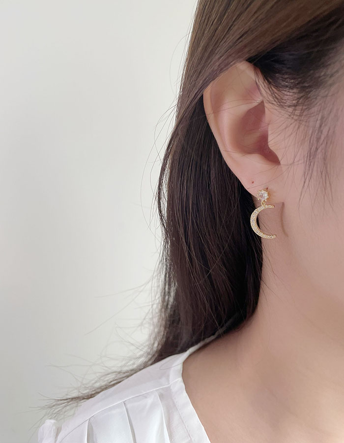 針式 - 輕奢閃耀星月耳環組 - 輕奓生活x平價飾品 | 迪希雅 deesir 飾品 💍