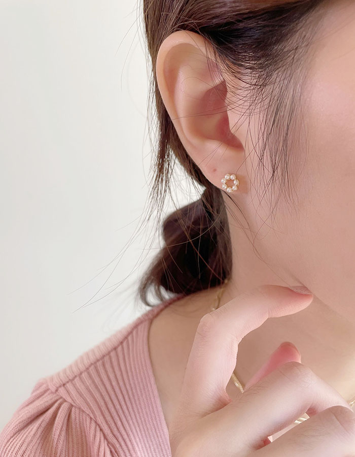針式 - 小花珍珠耳環 - 輕奓生活x平價飾品 | 迪希雅 deesir 飾品 💍