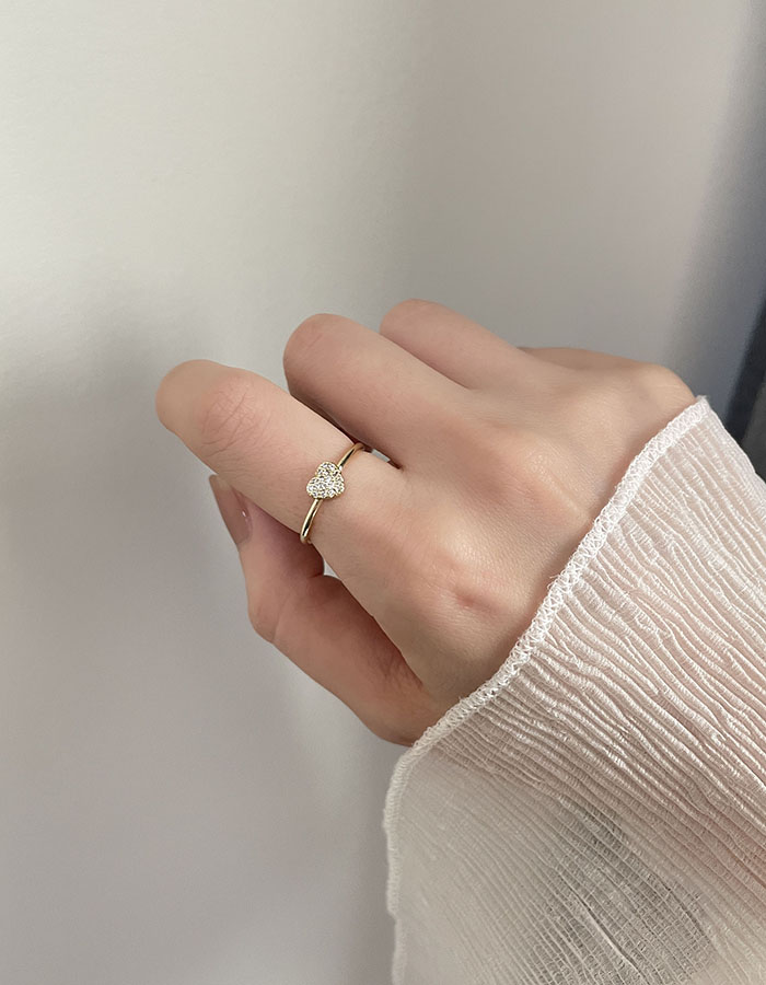單戒指 - 愛心鑲鑽可調式戒指 - 輕奓生活x平價飾品 | 迪希雅 deesir 飾品 💍