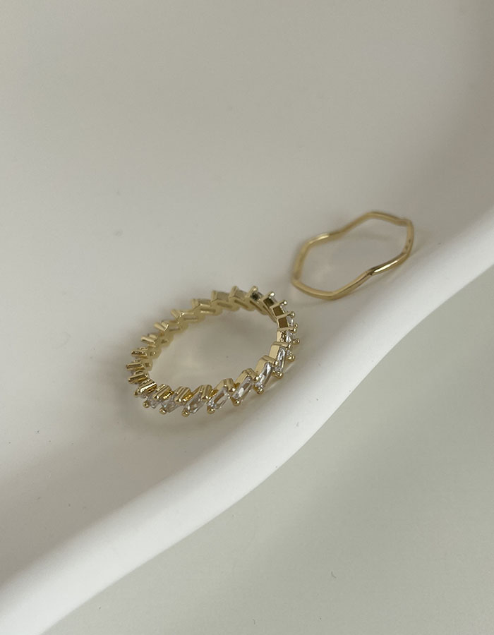 戒指組 - 幾何排鑽戒指組 - 飾品調色盤 | 迪希雅 deesir