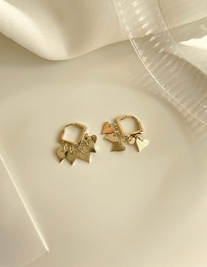 針式 - 金色愛心片耳環 - 輕奓生活x平價飾品 | 迪希雅 deesir 飾品 💍