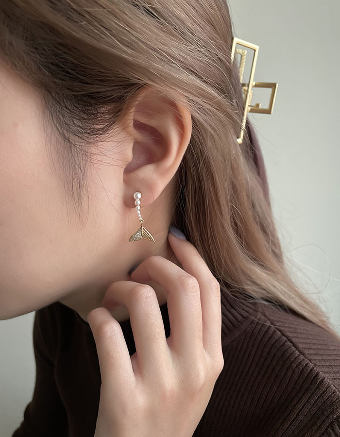 針式 - 法式真珠美人魚耳環 - 飾品調色盤 | 迪希雅 deesir