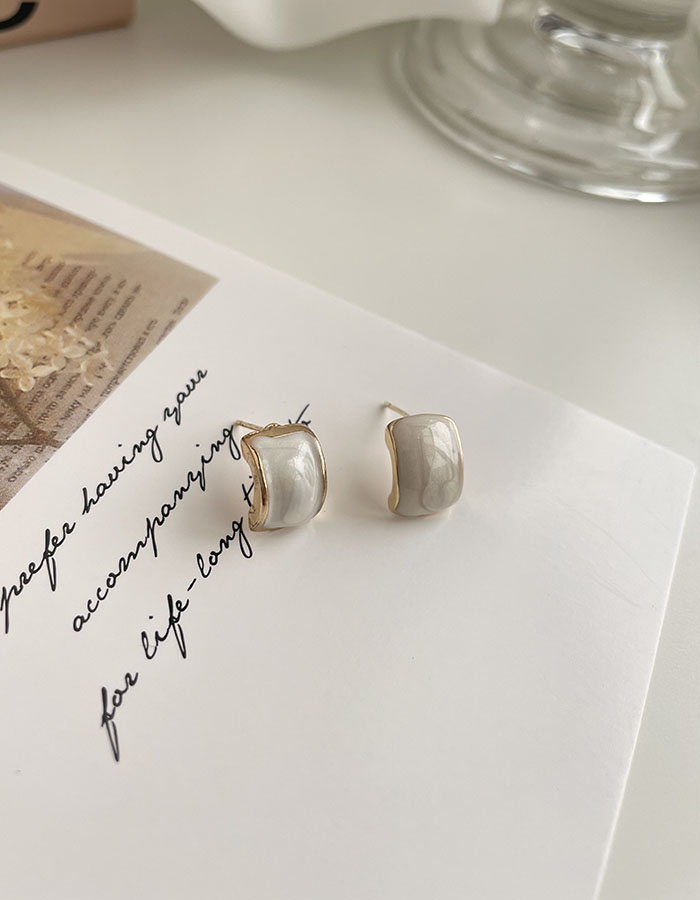 針式 - 法式滴釉方形耳環 - 飾品調色盤 | 迪希雅 deesir