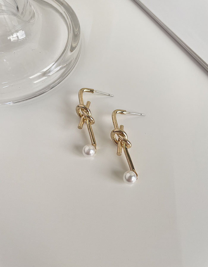針式 - 簡約打結珍珠耳環 - 輕奓生活x平價飾品 | 迪希雅 deesir 飾品 💍
