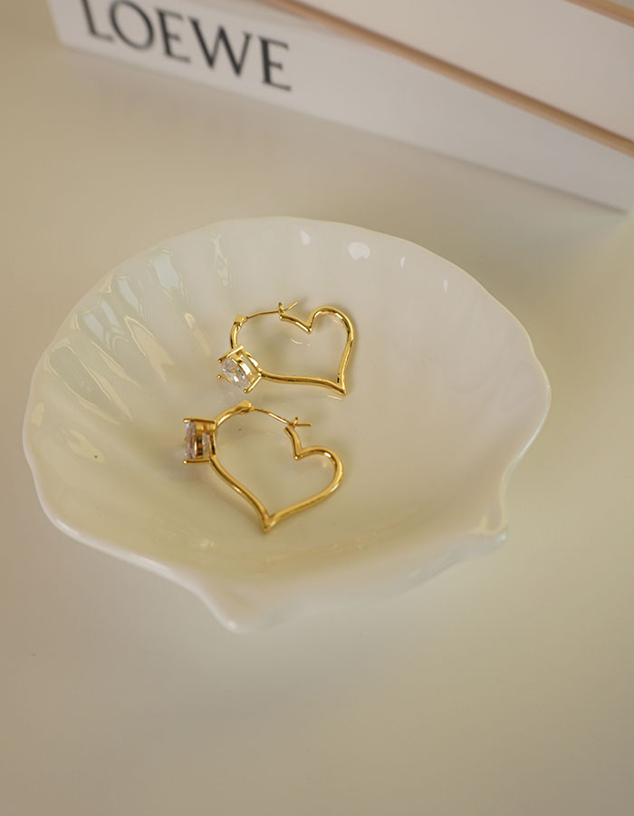 針式 - 愛心設計單鑽耳環 - 輕奓生活x平價飾品 | 迪希雅 deesir 飾品 💍