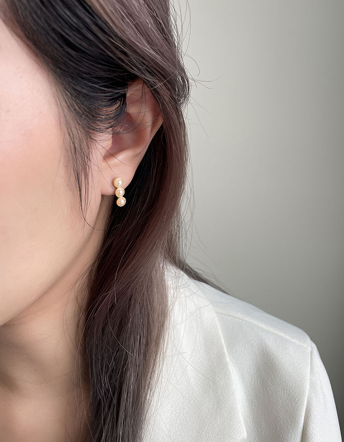 針式 - 排列珍珠耳環 - 輕奓生活x平價飾品 | 迪希雅 deesir 飾品 💍