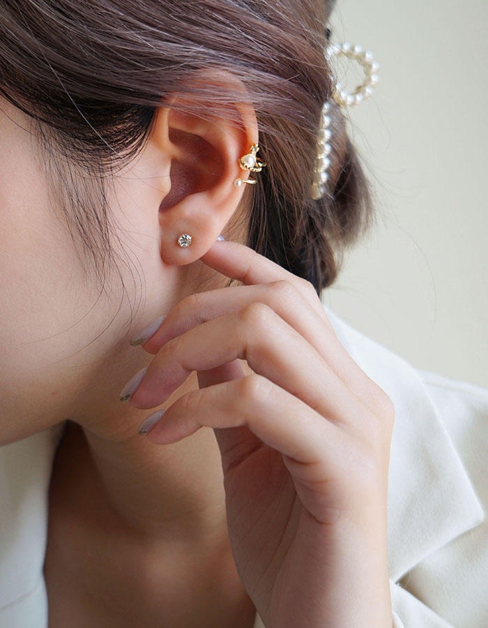 針式 - 不對稱珍珠土星耳環 - 輕奓生活x平價飾品 | 迪希雅 deesir 飾品 💍