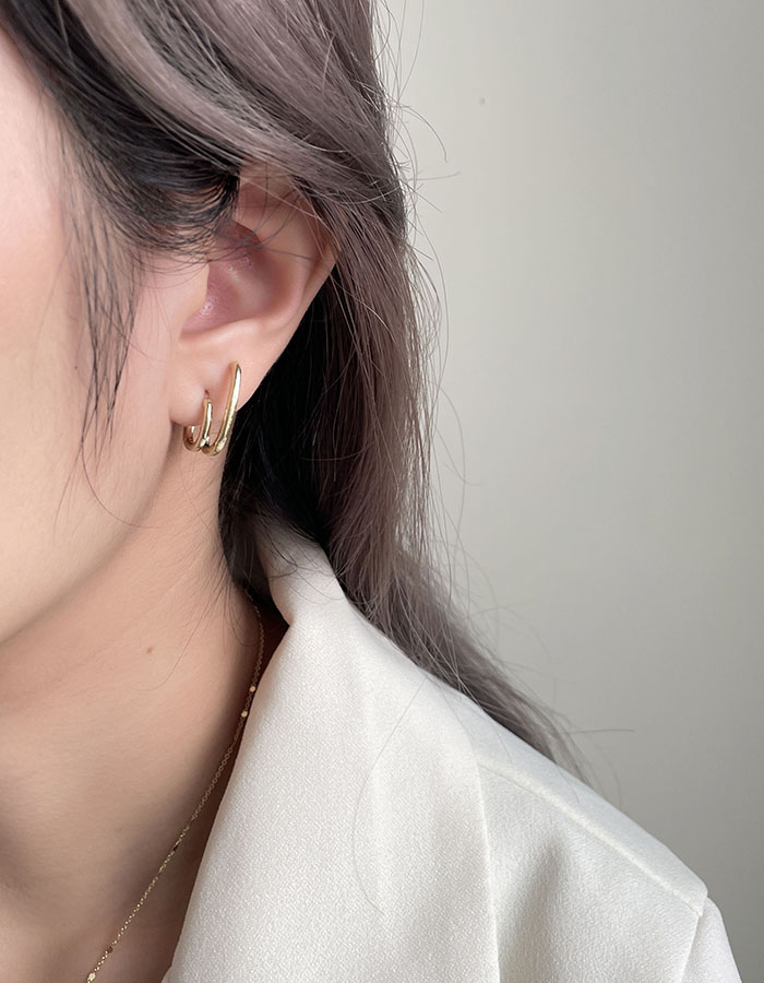 針式 - 簡約雙環金屬耳環 - 輕奓生活x平價飾品 | 迪希雅 deesir 飾品 💍