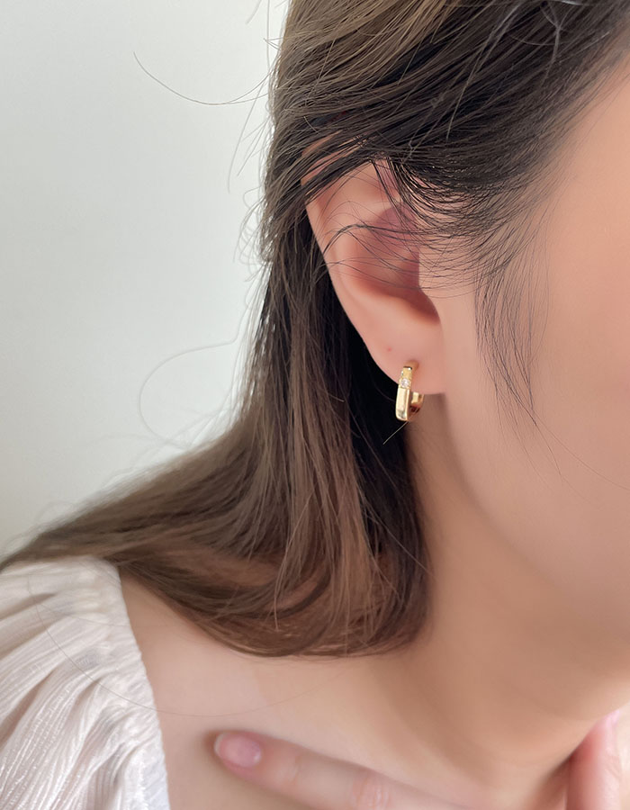 針式 - 單鑽方形耳環 - 輕奓生活x平價飾品 | 迪希雅 deesir 飾品 💍