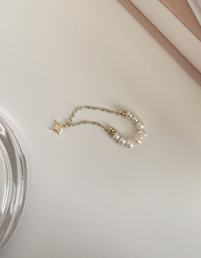 耳骨夾 - 排列珍珠垂墜感星芒耳骨夾 - 輕奓生活x平價飾品 | 迪希雅 deesir 飾品 💍